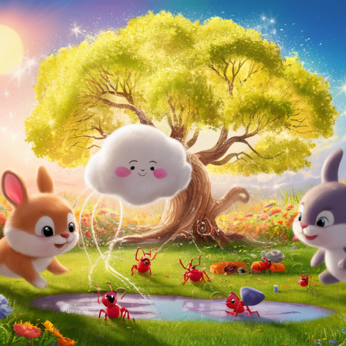 Benny and the Cloud of Playful Raindrops bedtime story