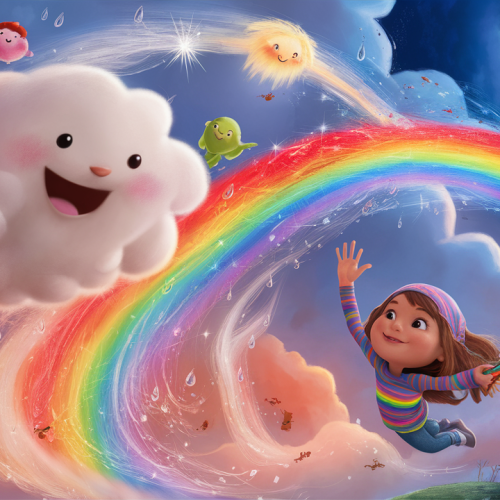 Rainbow Dreams in Puffy’s Sky bedtime story